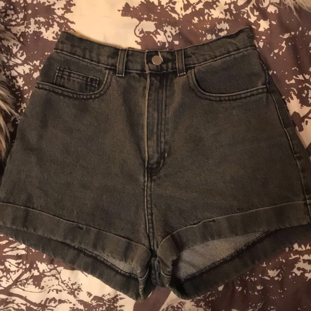 American Apparel Charcoal High Waisted Shorts